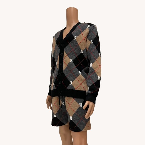 BURBERRY ACKERMAN ARGYLE CARDIGAN (only) in CAMEL - Picture 2 of 7